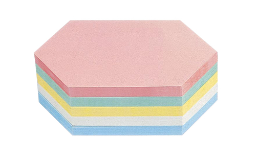 Karteczki sześciokątne 20x9.5cm 250szt 6kol-44351