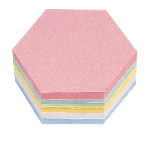 Karteczki sześciokątne 19x16.5cm 250szt 6kol-44352