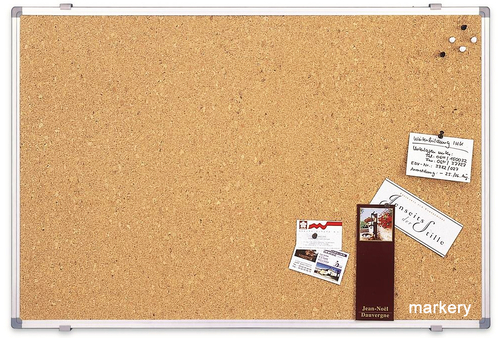 Tablica korkowa SP 600x450 mm Alu + pinezki-29552