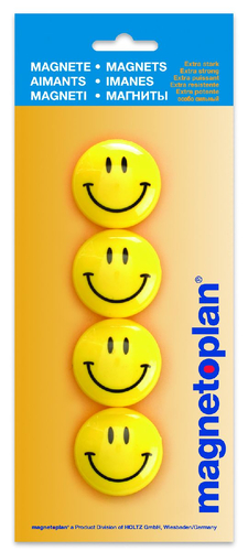 Magnesy happy face smile 40 mm 4szt-8271