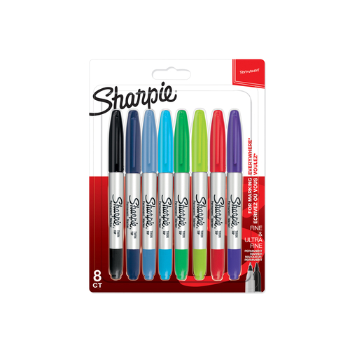 Sharpie Markery Permanentne 8 Kolorów Twin Tip-129515