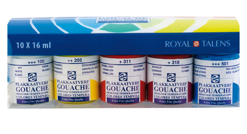 Talens Gouache Extra Fine Farby 10x16ml-68076