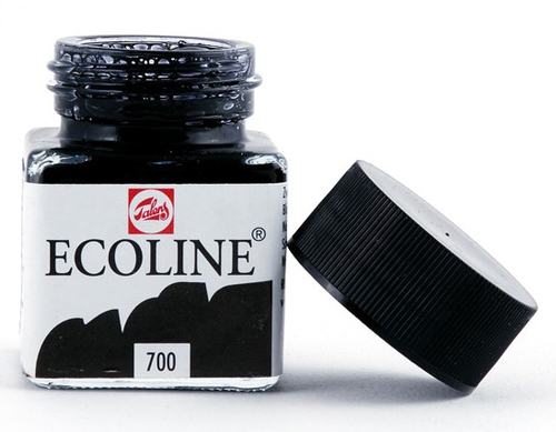 Talens Ecoline Farba Akwarel Płynna 700 Black-68254