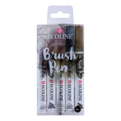 Ecoline Brush Pen zestaw 5 Grey-136376