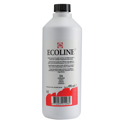 Talens Ecoline farba akwarel płyn 490ml 334 scarle-113356