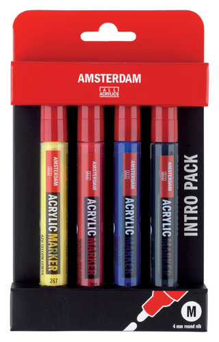 Talens Amsterdam Acrylic Markery 4kol 4mm-113182