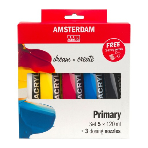 Zestaw farb akrylowych Primary Amsterdam 5 x 120ml-141131