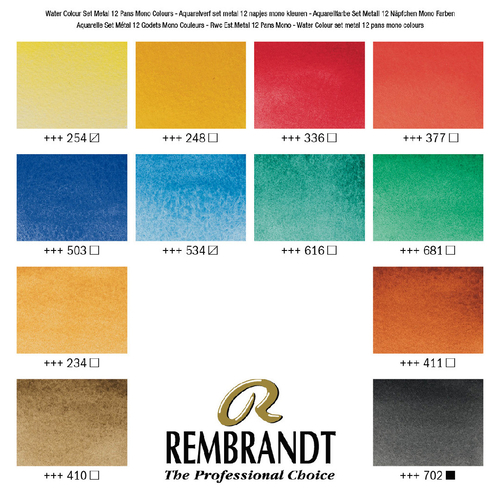 Rembrandt Water Colour set metal 12 mono -137308