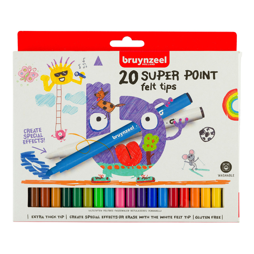 Zestaw 20 Flamastrów Bruynzeel Super Point-137396