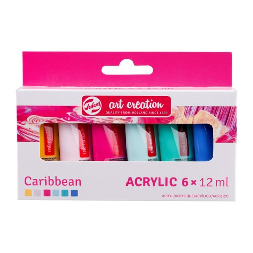 Farby akrylowe 6x12ml Caribbean Talens-141273
