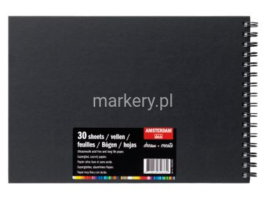 Talens Amsterdam Acryl Blok 250g ringi A4 czarny-112584