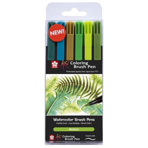 Zestaw pisaków Koi Coloring BrushPens Sakura 6kol-141399