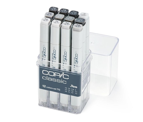 COPIC Classic Kolory Szarości TG Markery 12 szt-144037