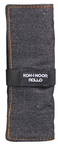 Piórnik zwijany na 24 przybory, czarny jeans-151003