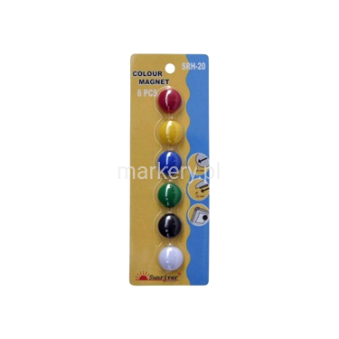 Magnesy do tablic 20 mm Mix 6szt blister-151372
