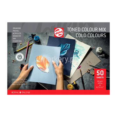 TALENS BLOK KOLOROWY TONED PAPER MIX COLD A4 50K-151578