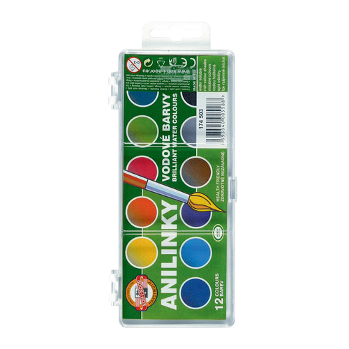 Koh-I-Noor Farby Akwarel 12 kol Anilinky Brillant-162873